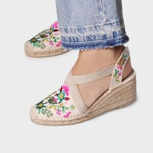 Toni Pons Montjoi Women's wedge espadrilles with multicoloured floral embroidery